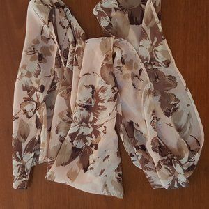 60" 100% Polyester Blush / Brown / Tan Scarf